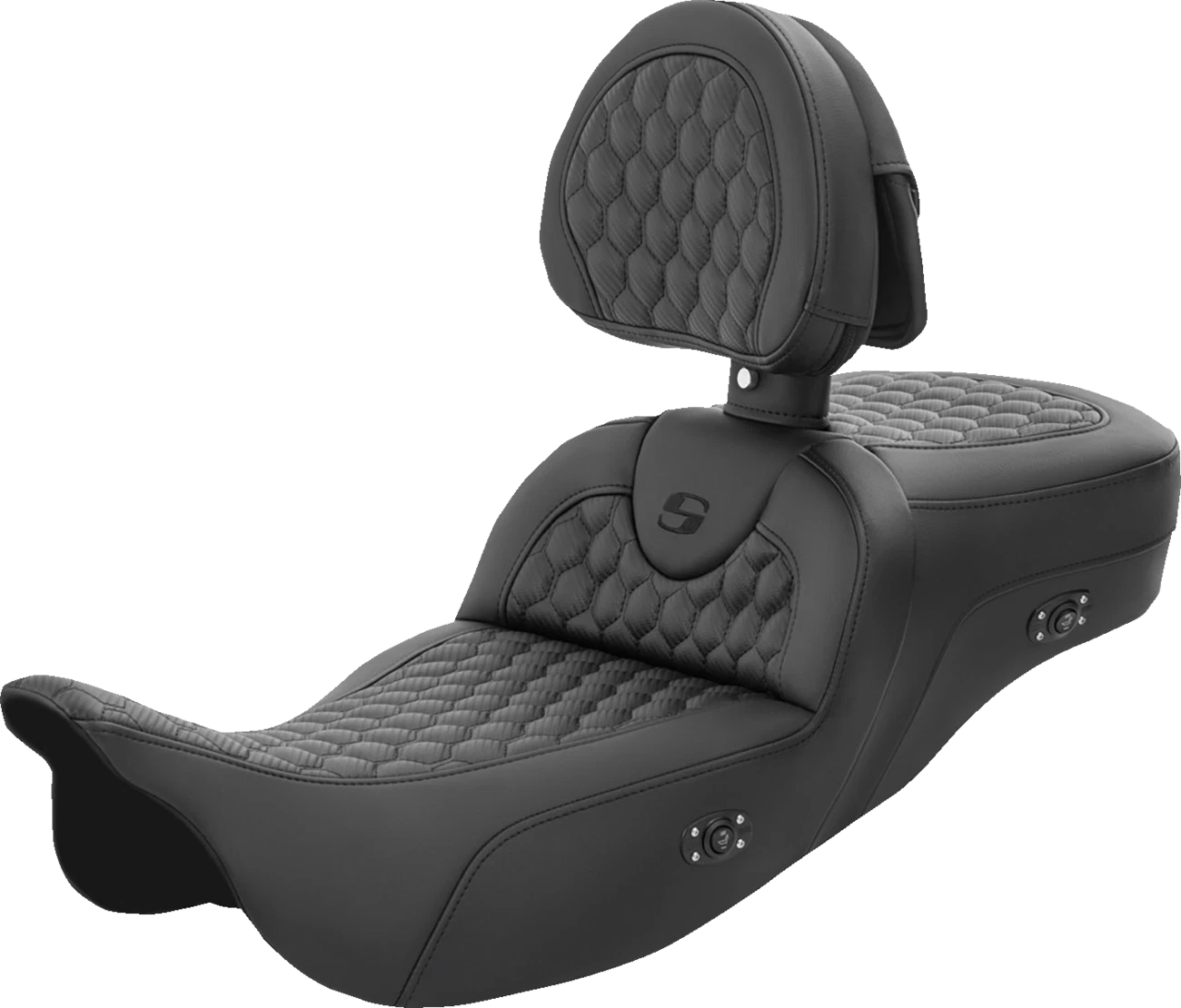 SADDLEMEN RoadSofa Seat for Harley Davidson (2014–2023) - Heated, Honeycomb, Backrest
