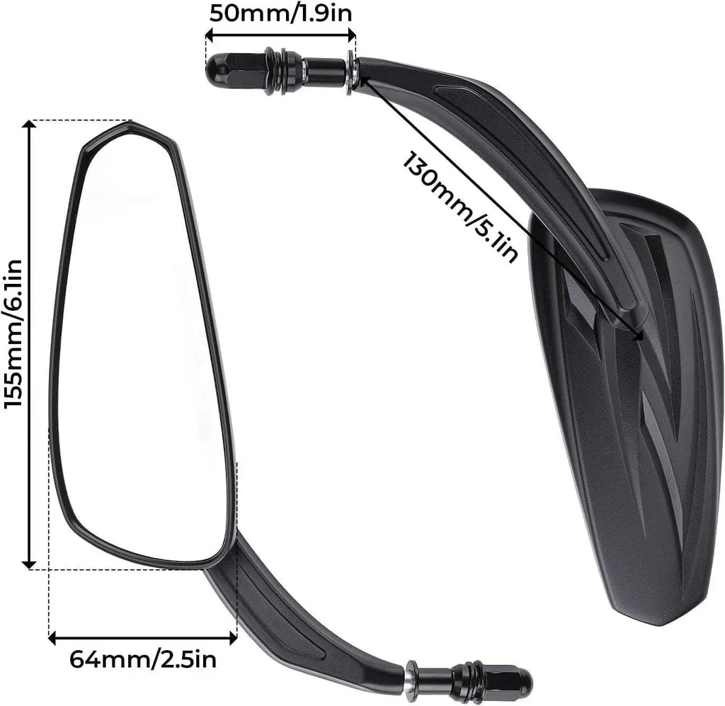 Black Teardrop Mirrors for Harley Dyna Electra Glide (2006-2023)