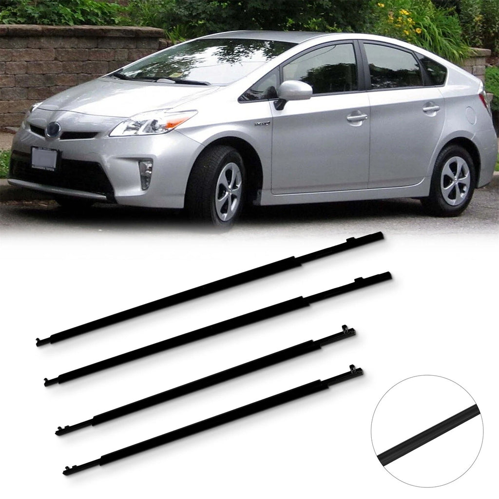 Set of 4 Weatherstrip Door Window Seal Belt Moulding for Toyota Prius (2010–2015)