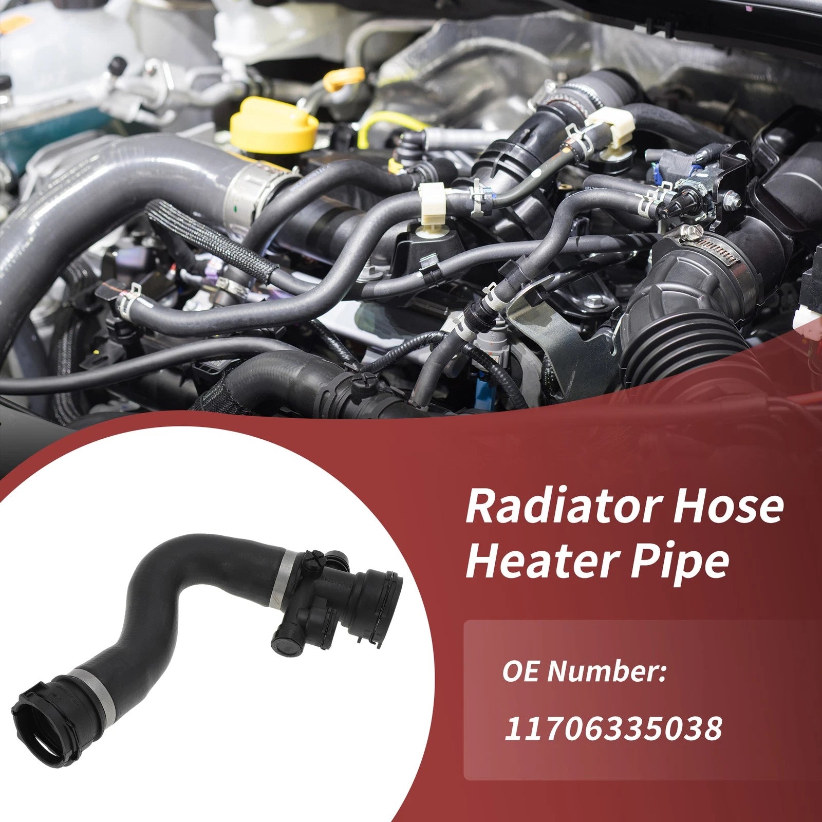 Upper Radiator Coolant Water Hose for BMW X3 2.5L 3.0L (2007–2010)