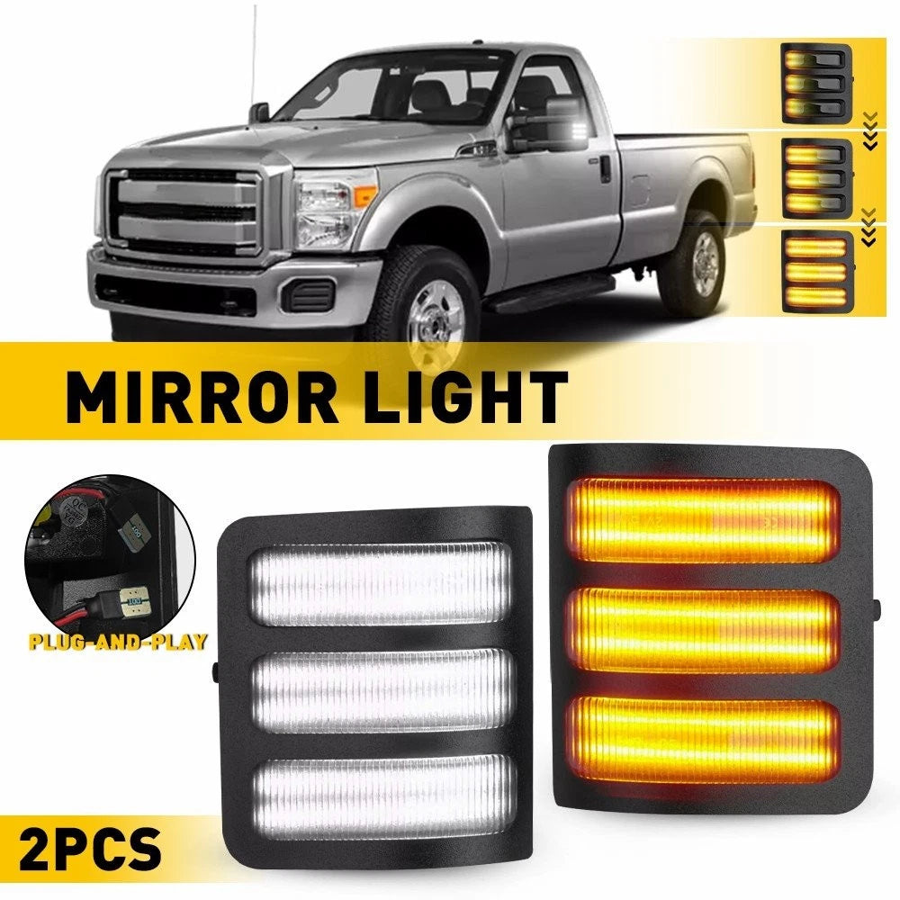 Smoked Lens Side Mirror Rearview Light for Ford F-150 250 350 450 550 (2013–2014)