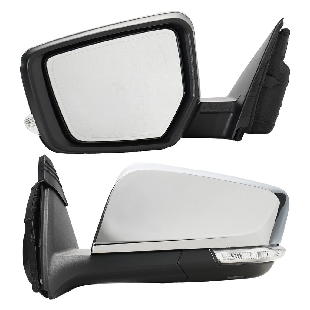 Left Side Mirror for Chevy Impala (2014–2020) w/Turn Signal, Memory, Chrome, 14 Pins
