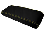 Console Lid Cover for Toyota Supra (1986–1992) Carbon Fiber Yellow Stitch