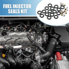 Set of 8 Fuel Injector O Rings Seals with Micro Filters for Dodge Ram 1500 