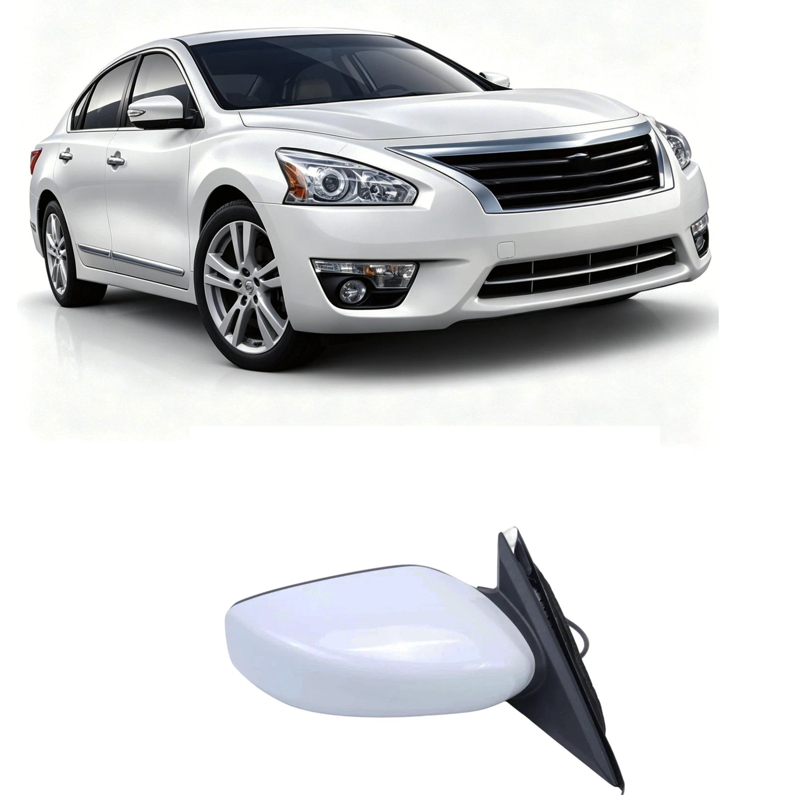 Right Passenger Side View Door Mirror Assembly for Nissan Altima (2013–2018)