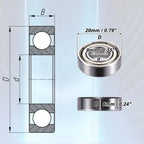 20pcs 699ZZ Deep Groove Ball Bearings for Various Models 
