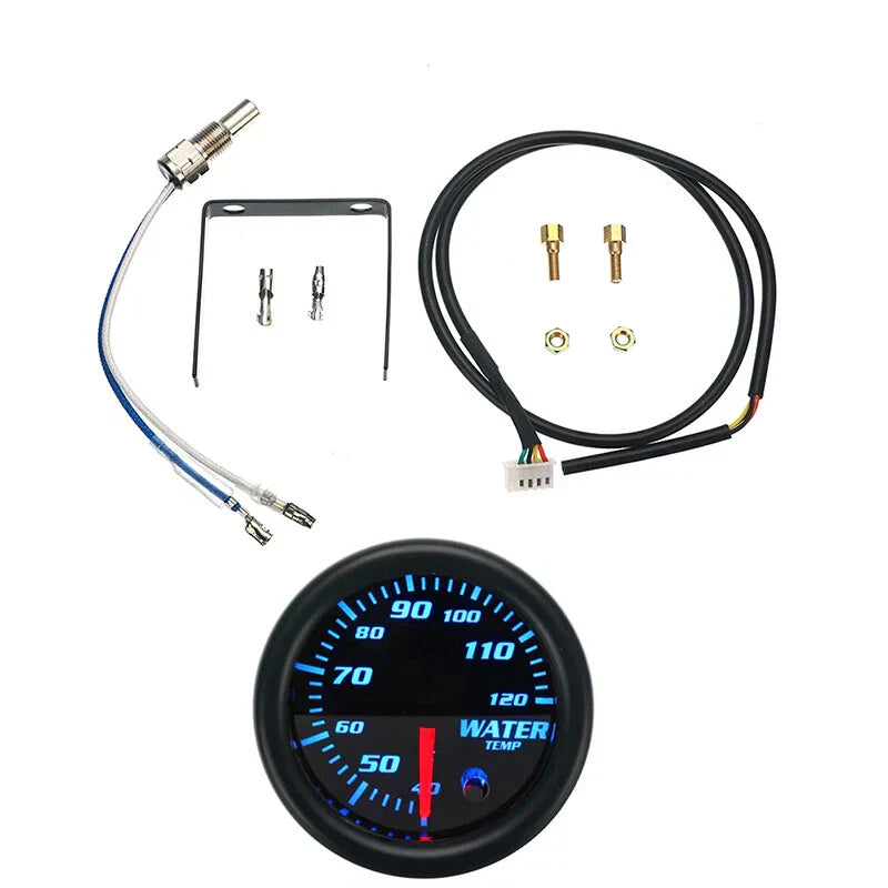 52mm Water Coolant Temperature Gauge with 7 Colors Backlight for Universal AU