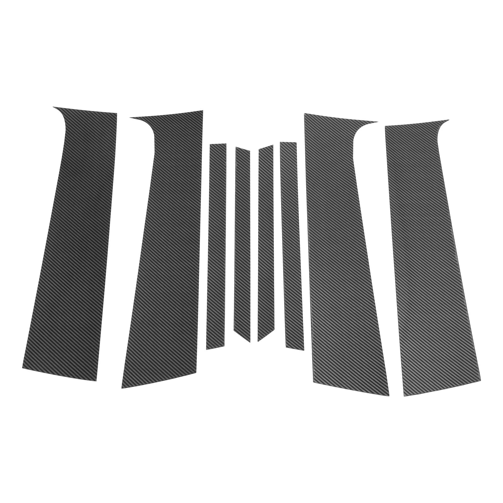 8 Pcs Pillar Window Trim for Chevy Trax (2015–2020) Carbon Fiber Black