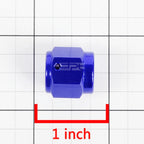 4AN Blue Anodized Aluminum Hex Head Female Flare End Cap/Nut Fitting