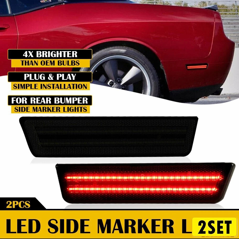 Set of 2 LED Rear Bumper Side Marker Lamps for Dodge Charger (2011–2014)