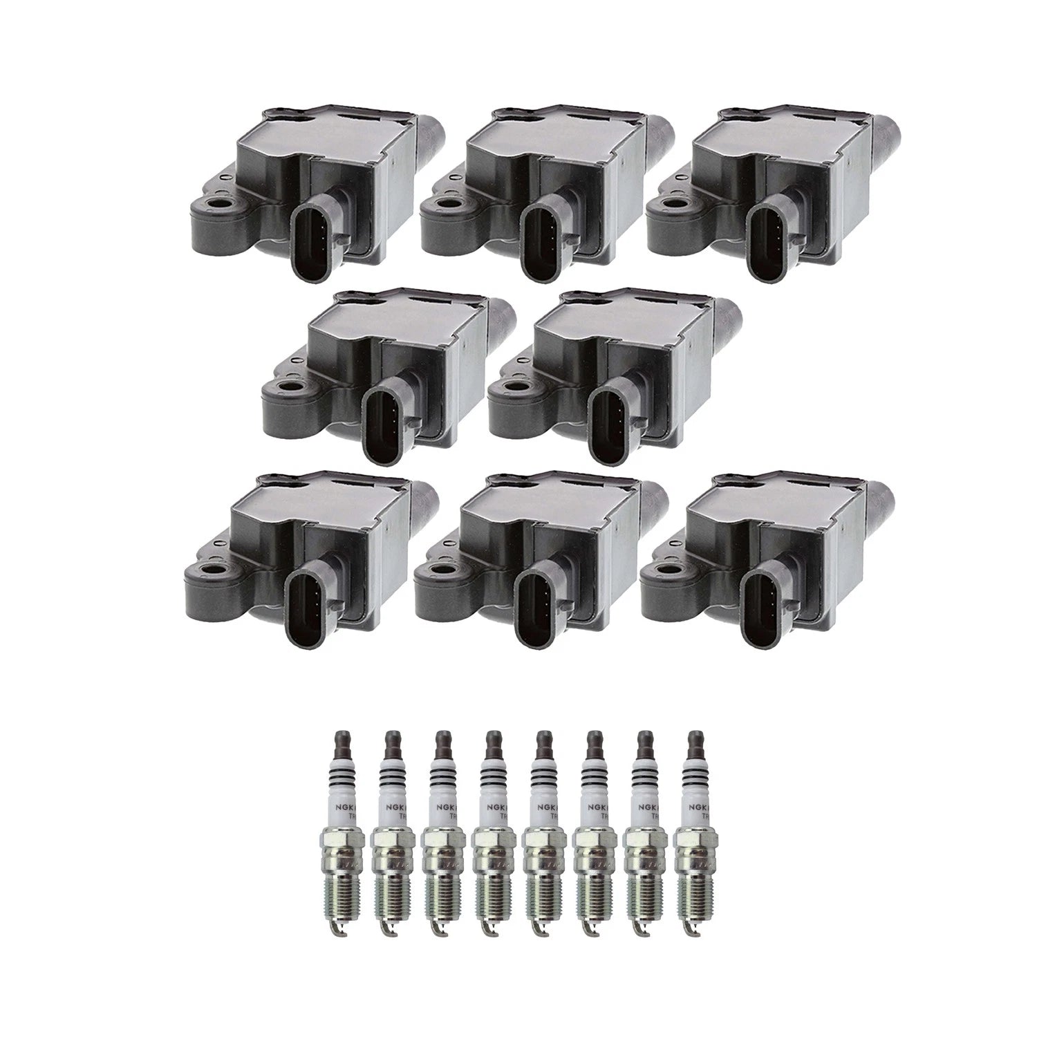 Set of 8 Ignition Coils & NGK Ruthenium Spark Plugs for Silverado 1500 (2007–2013)