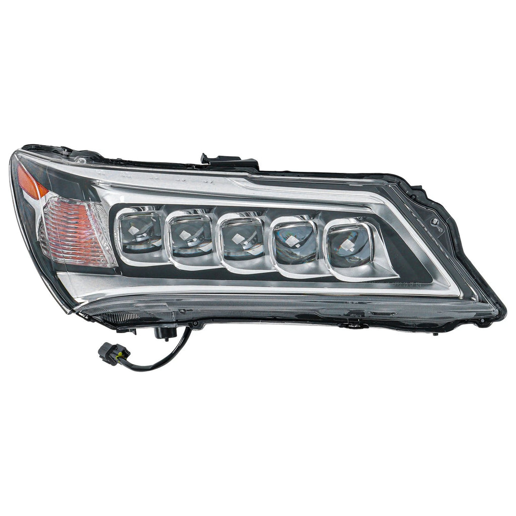 Headlight Assembly for Acura MDX (2014–2016) Passenger Right Side LED Black Clear