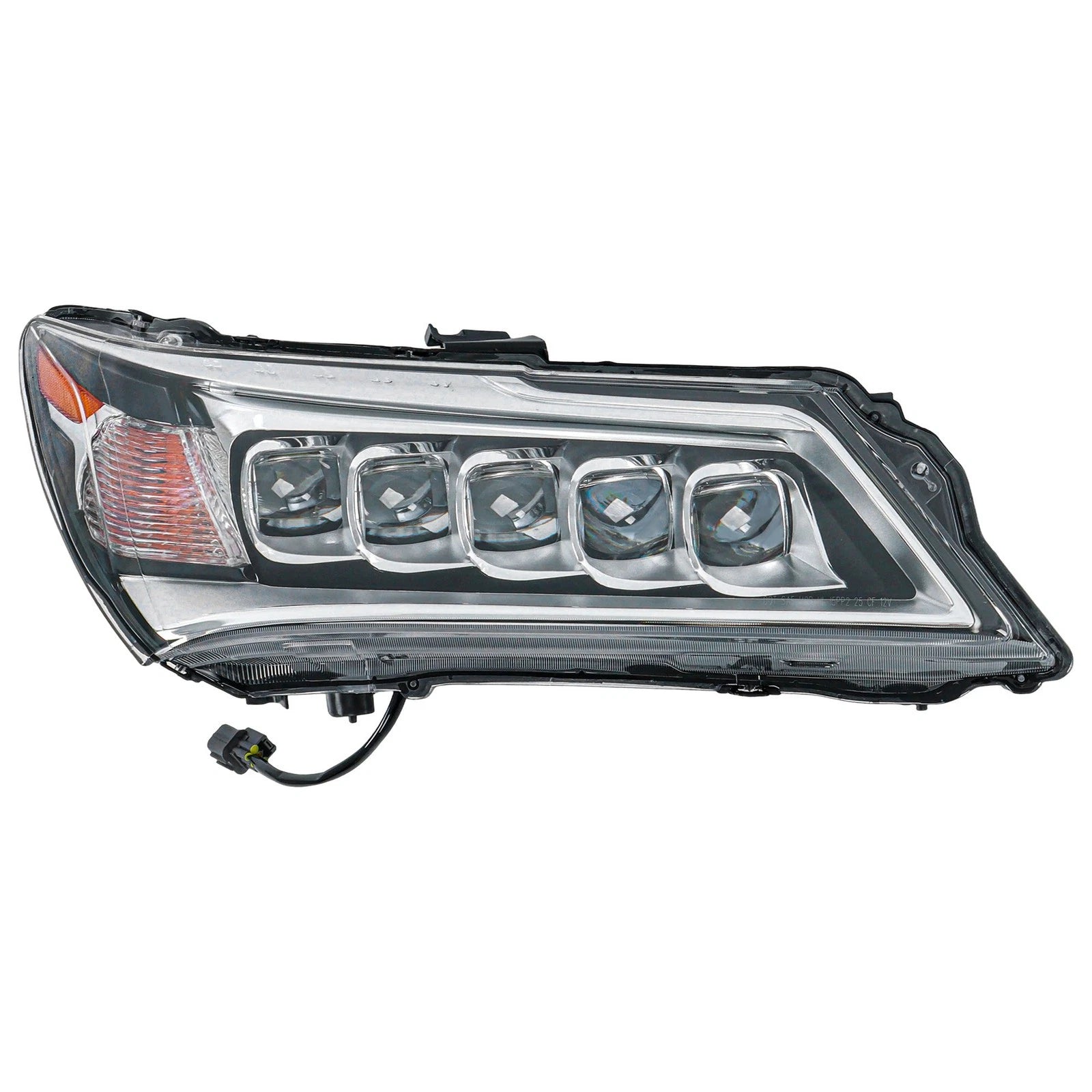 Headlight Assembly for Acura MDX (2014–2016) Passenger Right Side LED Black Clear