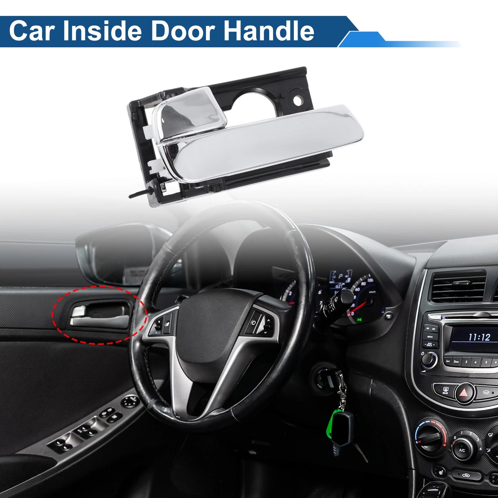 Rear Left Passenger Side Interior Door Handle for Kia Rio (2007–2011) No. 836101G000