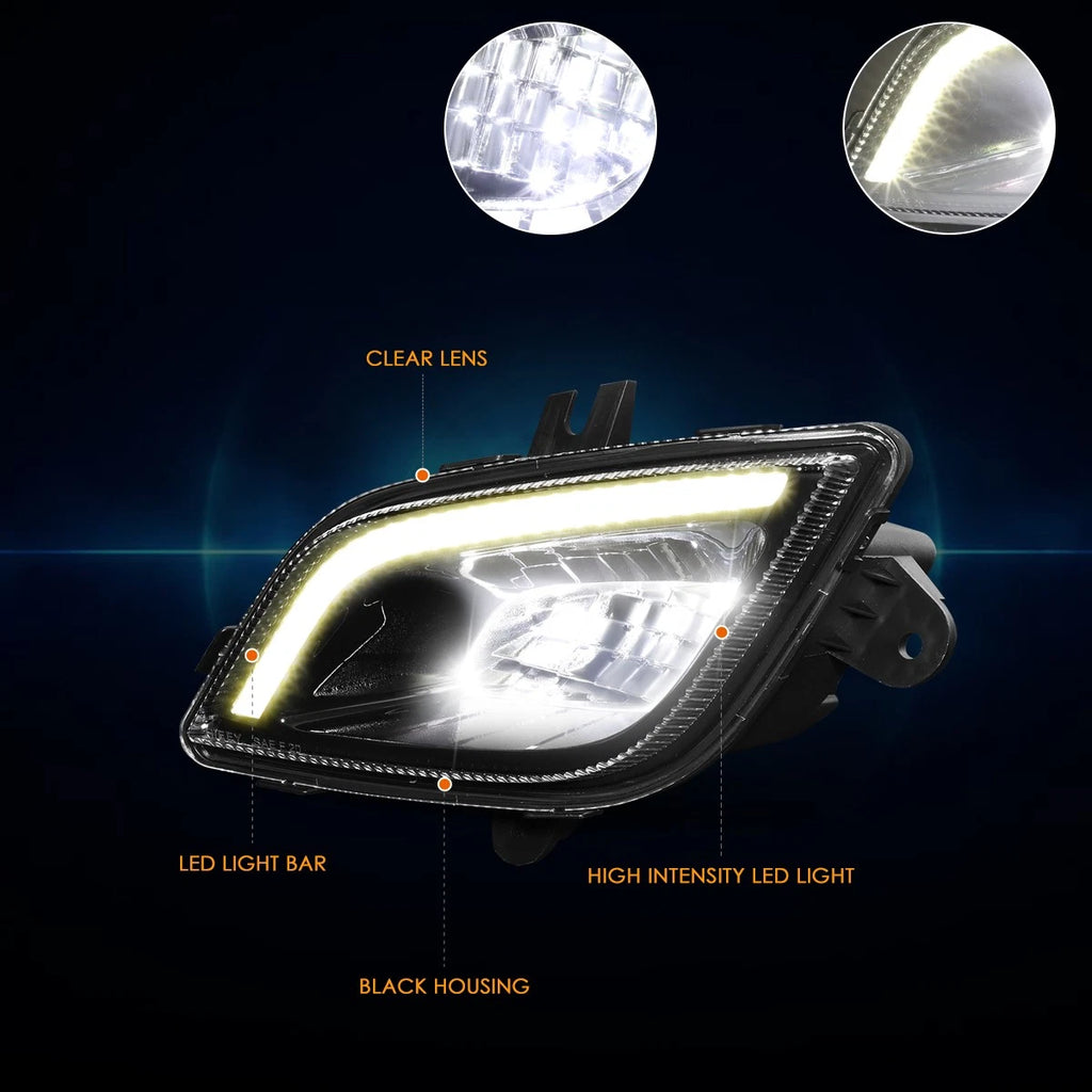 3D LED DRL Bar Fog Lights for Freightliner Cascadia (2018–2024)