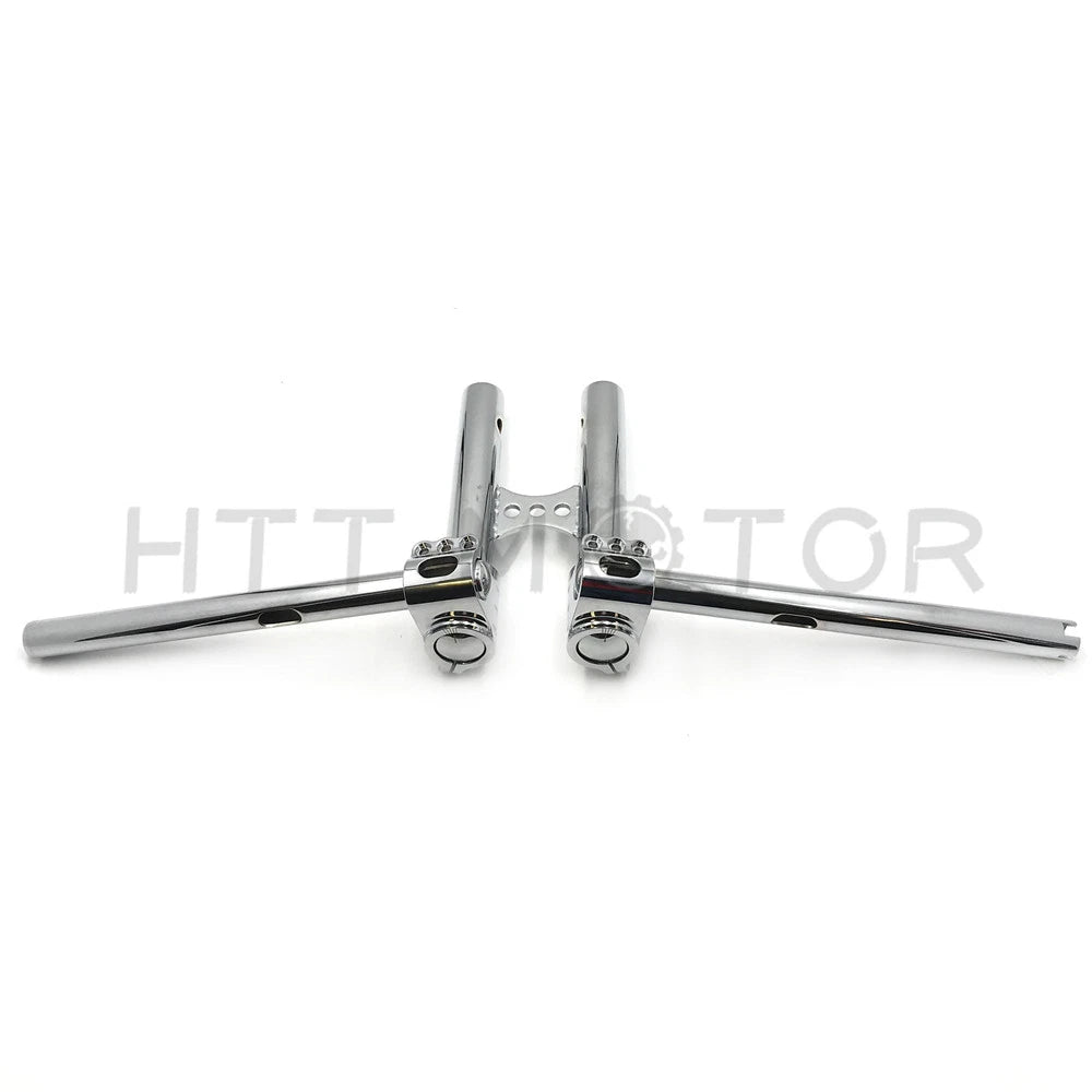 Adjustable 14" Chrome Clip Splitter Handlebars for Harley Dyna FXR Sportster