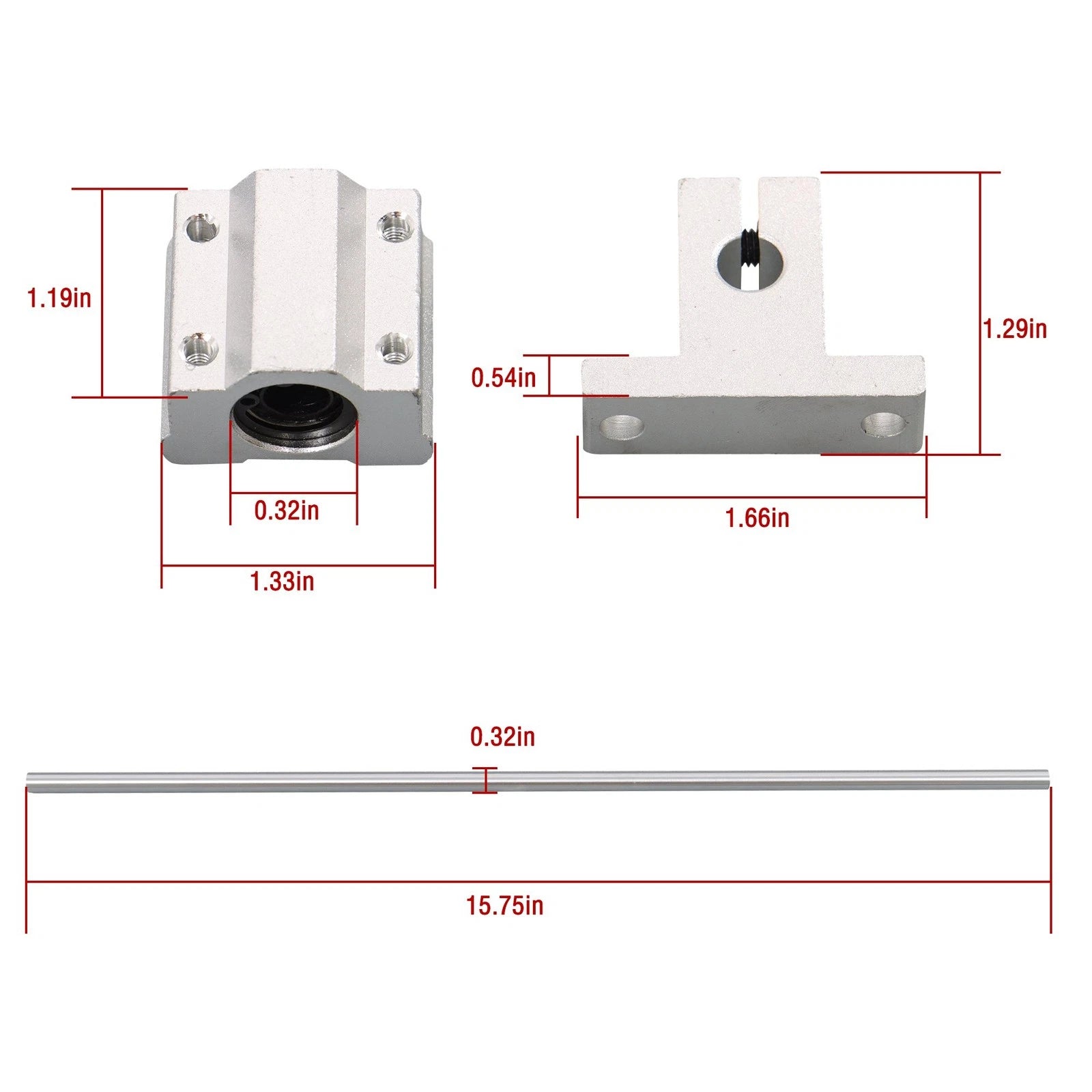 Set of 2 Linear Motion Rail Slide Guides for Make Model