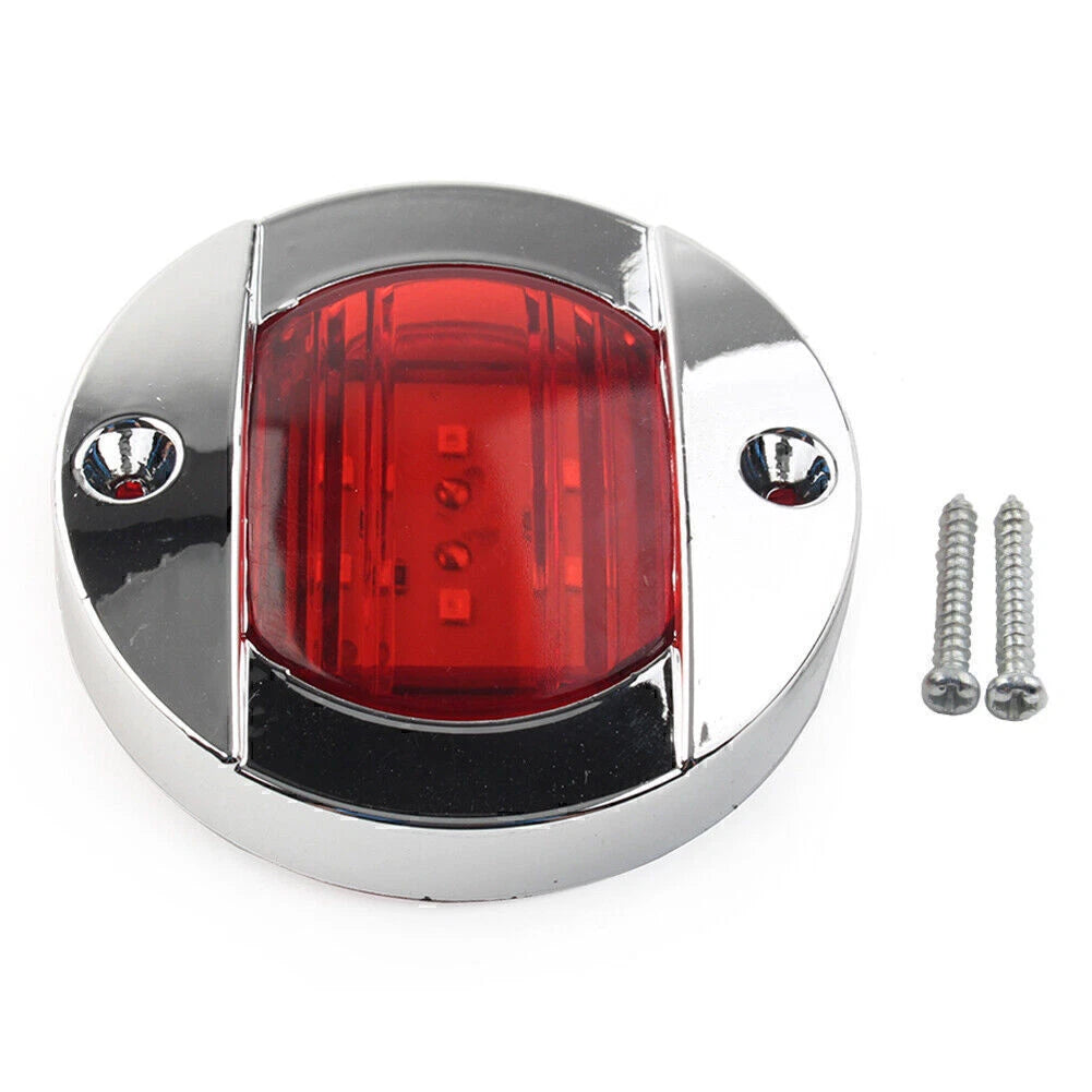 2X ABS Round 12V LED Side Marker Lights for Truck Trailer RV Boat