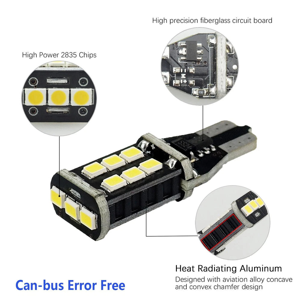 2X T15 T10 White LED License Plate & Backup Light Bulbs for Various Models (YYYY–YYYY)