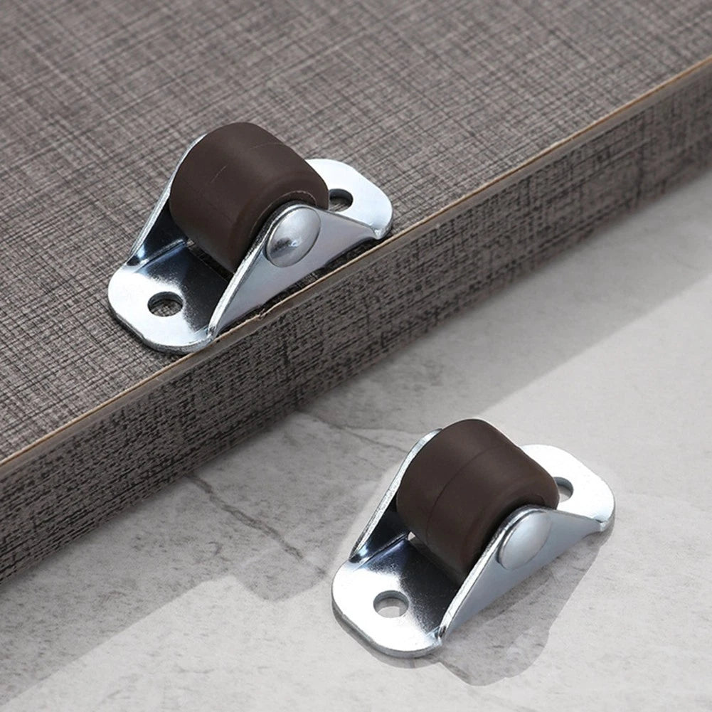 Swivel Furniture Casters Set of 4 12mm Wheel TPE Rubber Steel Base