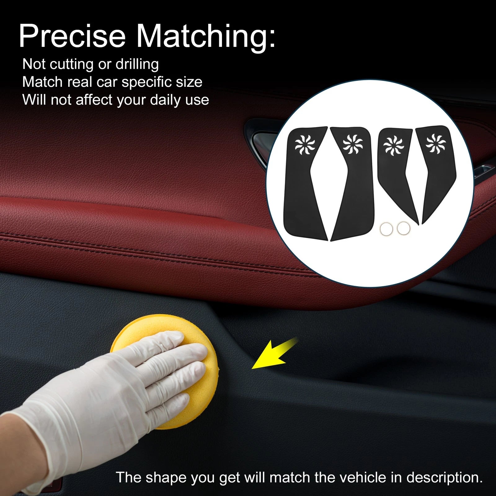 Set of 1 Car Door Anti Kick Pad Sticker Protector for Ford Escape (2013–2015)