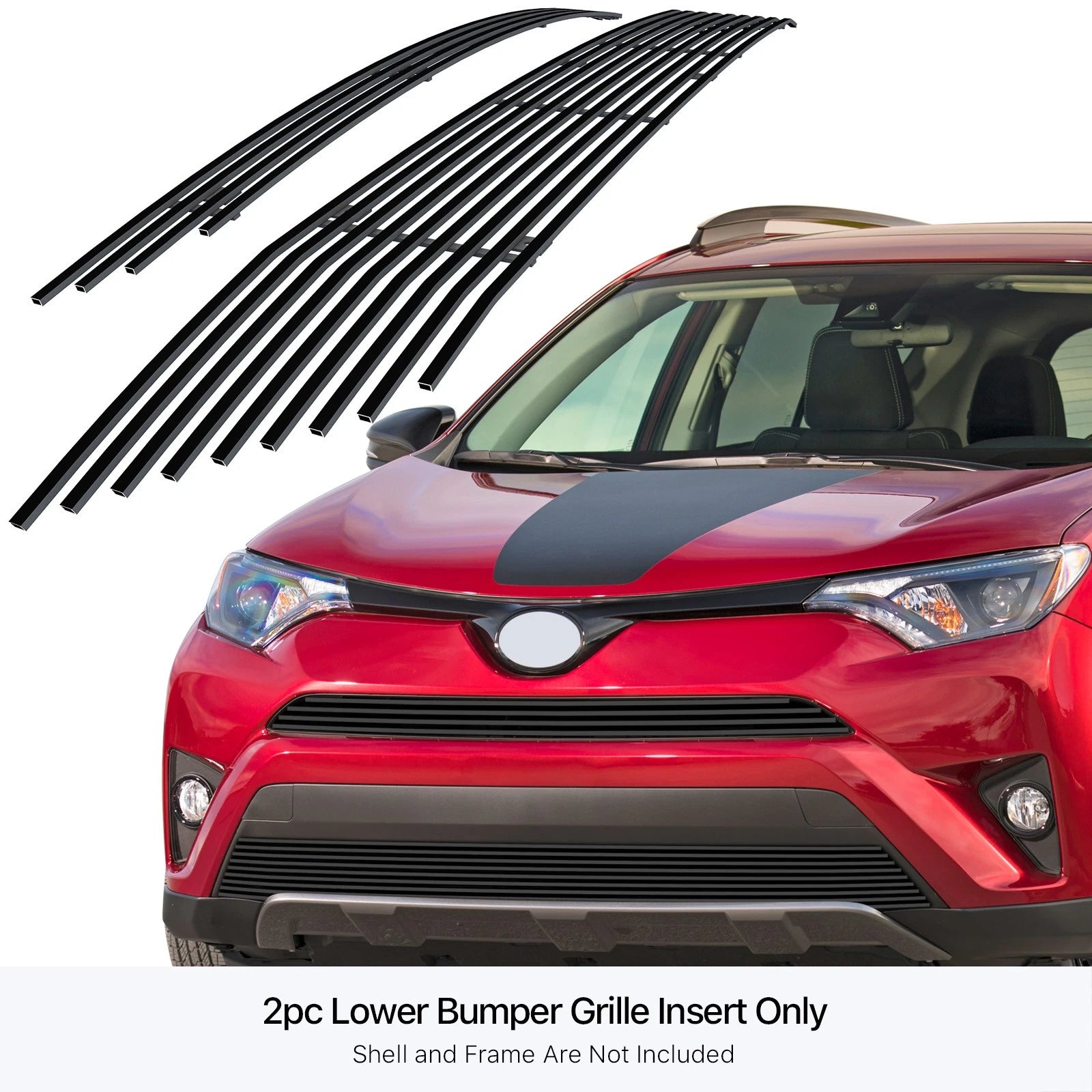Stainless Black Billet Grille Insert for Toyota RAV4 (2016-2018)