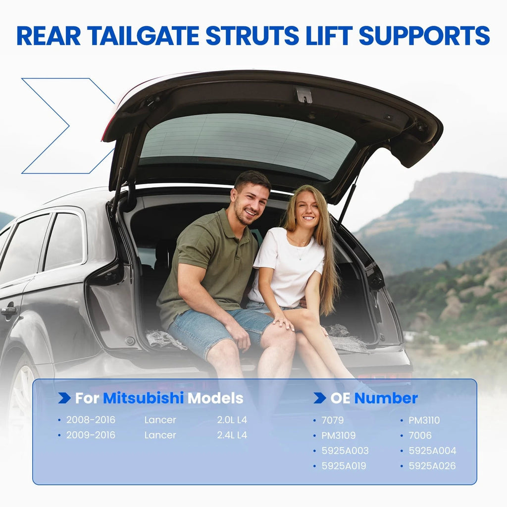 2X Rear Trunk Lid Lift Support Struts for Mitsubishi Lancer (2008–2016)