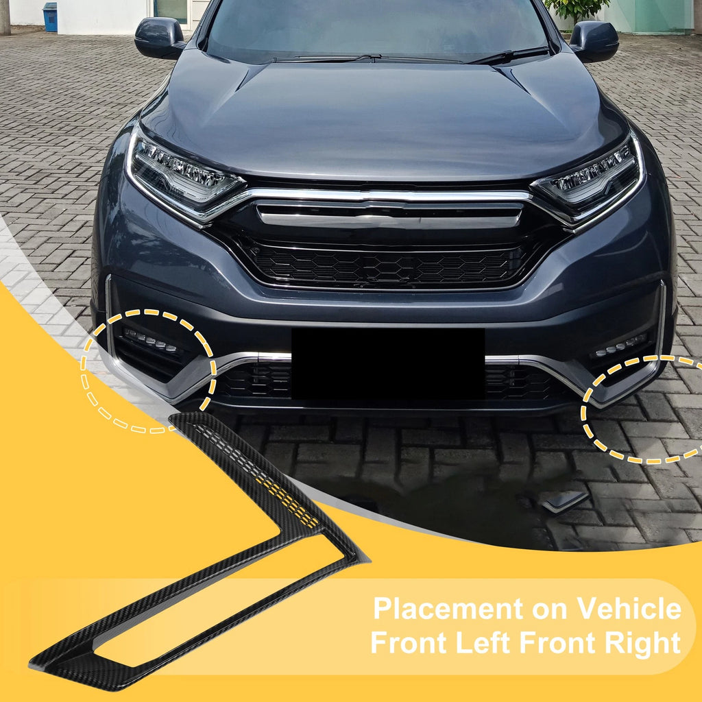 Fog Light Cover Trim Set of 2 for Honda CR-V (2023–2024) Carbon Fiber Black