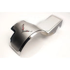 Stainless Alternator Cover w/Garnet Red Vinyl Flags Inlay for 2014-2019 Corvette