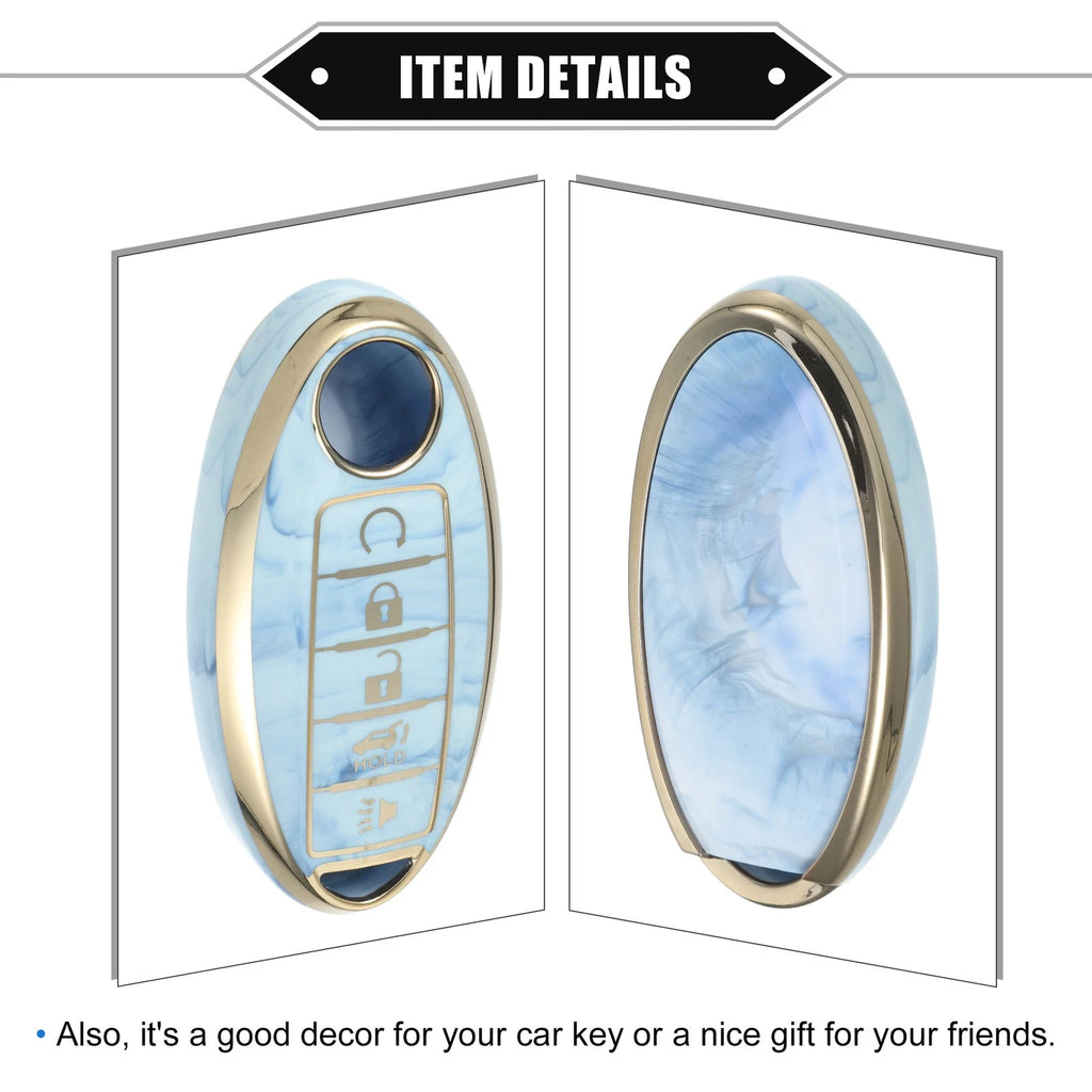 5 Button Smart Key Fob Cover for Nissan Altima Maxima Infiniti (2013–2021) TPU Blue