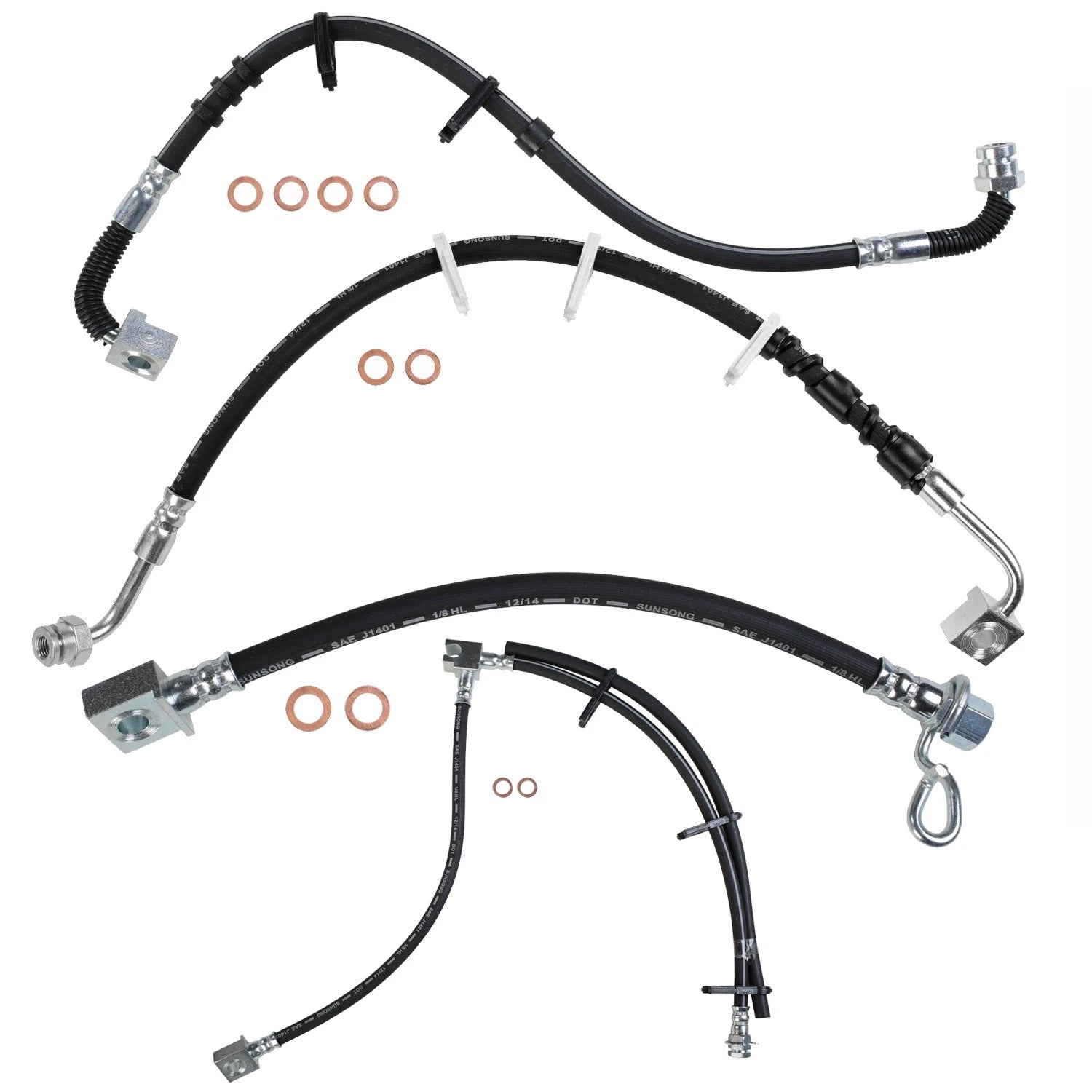 Sunsong Brake Hydraulic Hose Kit for Ford E-250 E-350 (2008–2010)