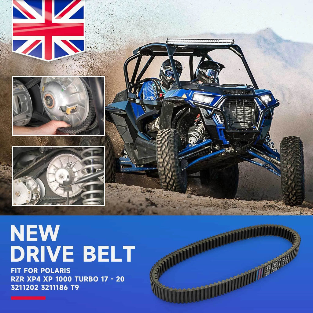 Drive Belt for Polaris RZR XP4 XP 1000 Turbo (2017–2020) 3211202 3211186 T9