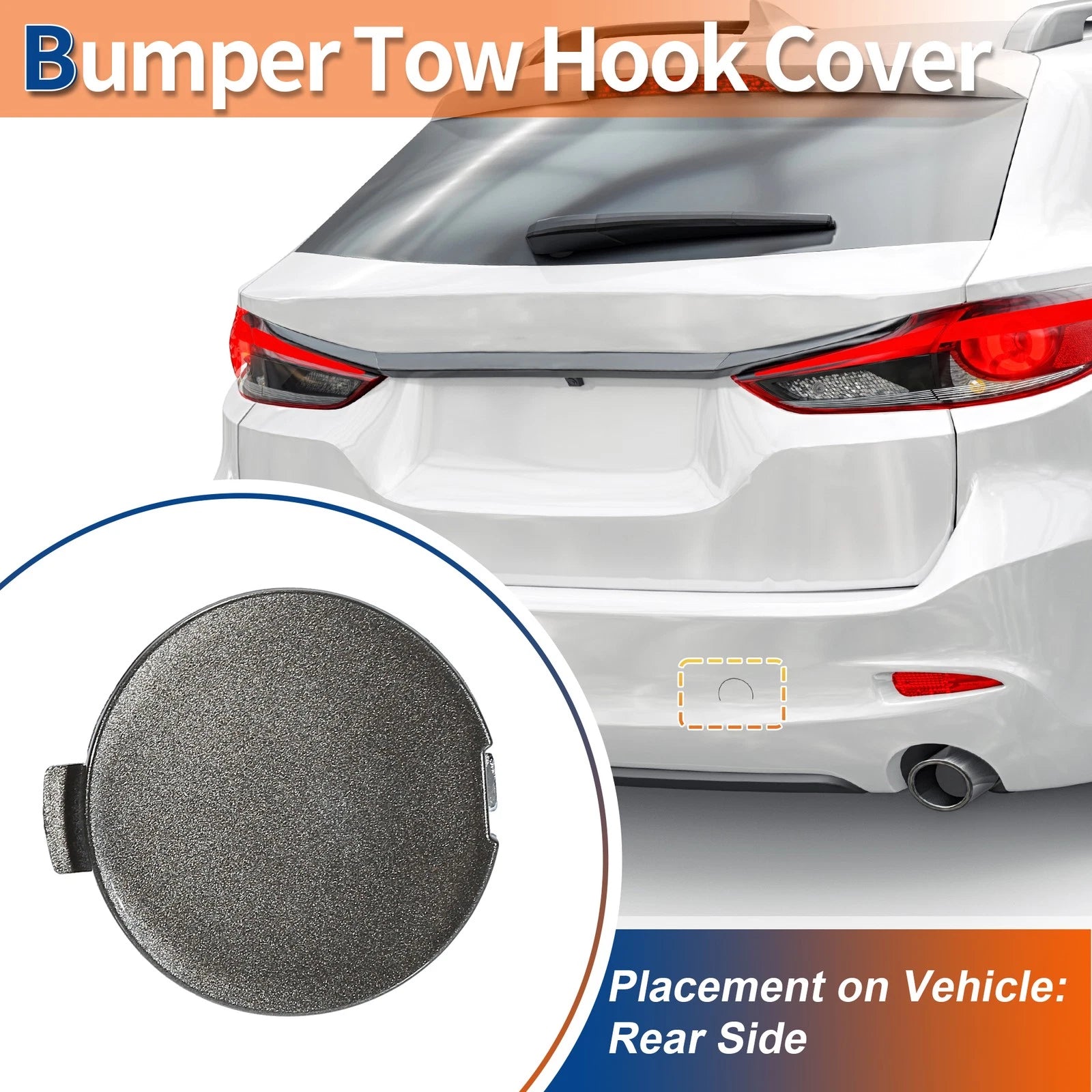 Rear Right Tow Hook Cover for Mazda 6 Atenza (2018–2021) Brown