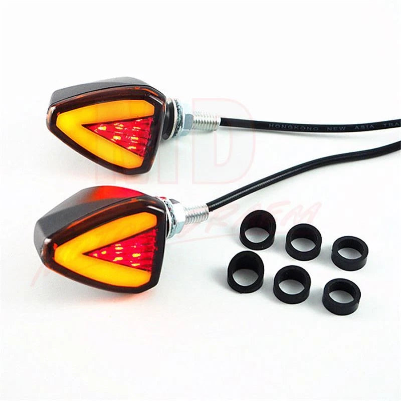 LED Turn Signal Indicator Light for Motorcycle (Flush Mount, Amber Smoke)