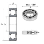 Deep Groove Ball Bearing 17x35x8mm for Scooter Skateboard (P0)