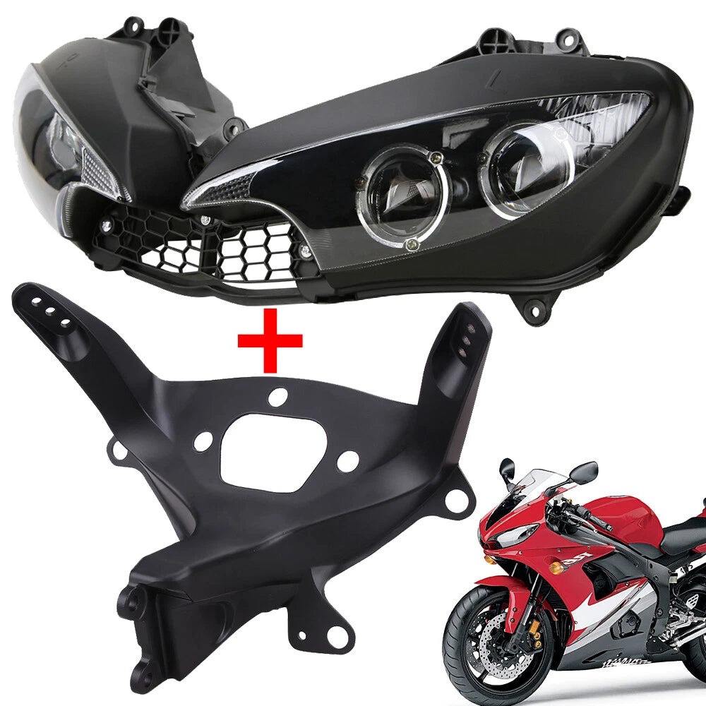 Headlight Headlamp + Fairing Stay Bracket for Yamaha YZF R6 (2003–2009)