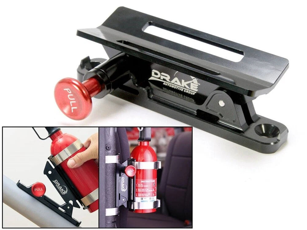 Quick Release Fire Extinguisher Mount Billet Black for Universal Car Truck (Universal)