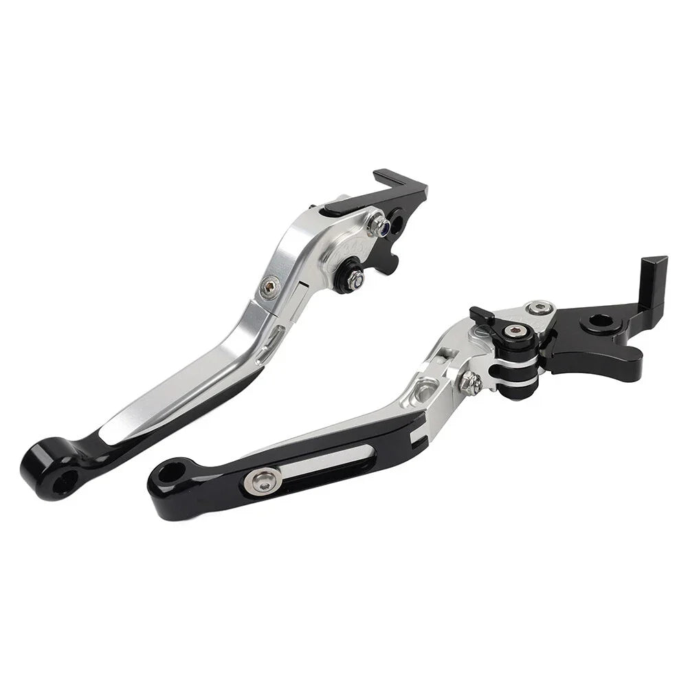 CNC Silver Extendable Brake Clutch Levers for Kawasaki Ninja 125 250 (2018-2023)