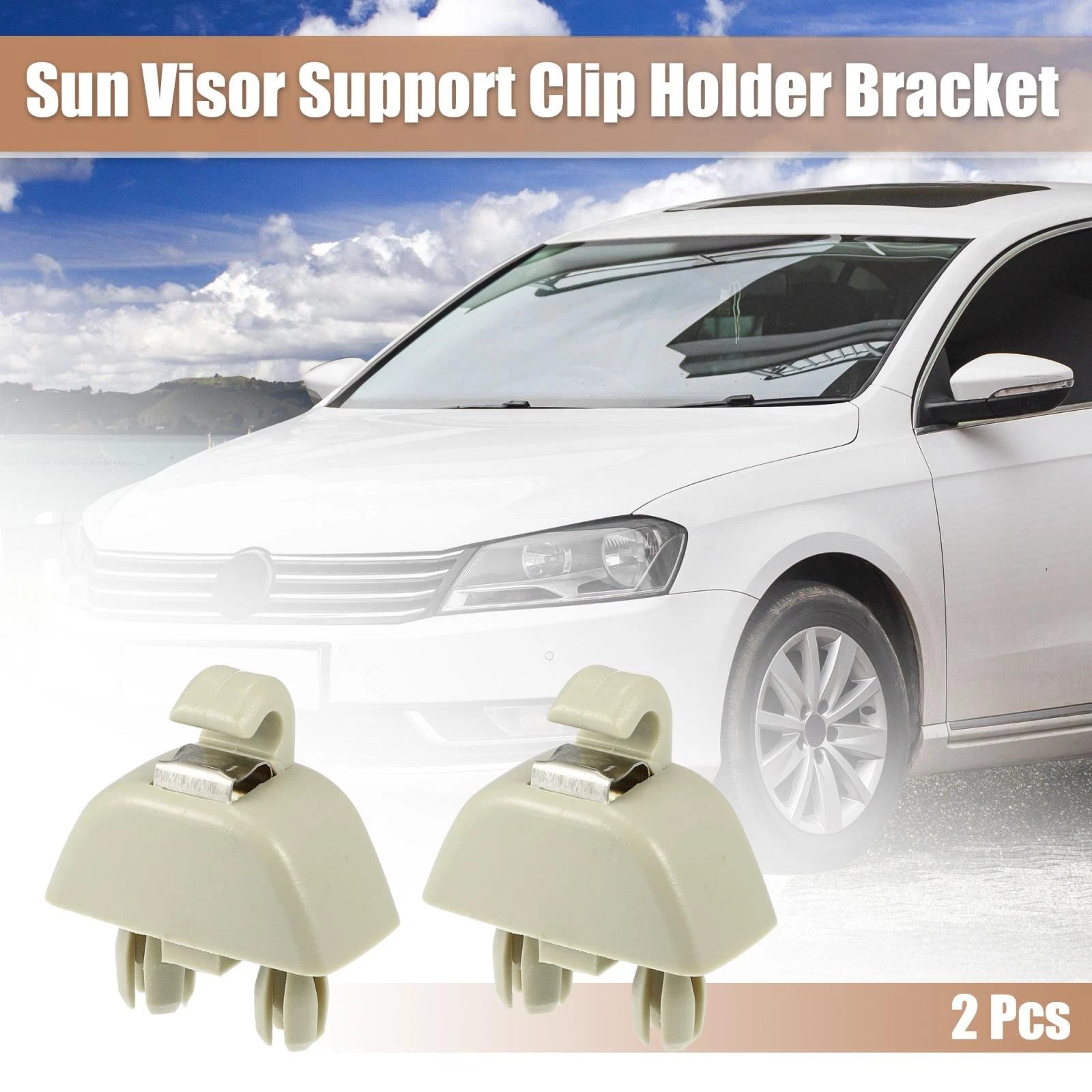 2X Sun Visor Support Clip Retainer 4F0857561 for Audi A6, VW Passat 
