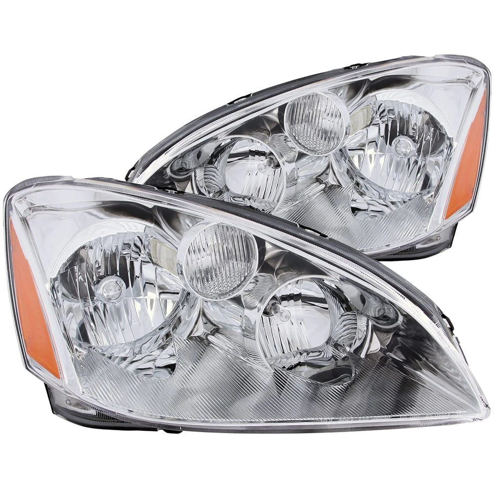 Chrome Clear Lens Crystal Headlight Set for 2002-2004 Nissan Altima w/o HID