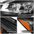 Pair of Black Housing Amber Side Headlights for Ford Escape (2013–2016)