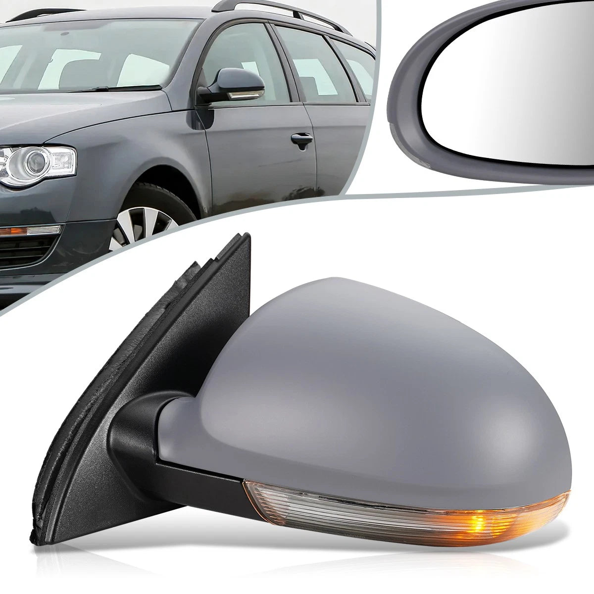 Powered Heated Side Door Mirror Left for Volkswagen Passat (2006–2010) VW1320121