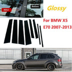 8PCS Exterior Trim Window W Trim for Glossy Black