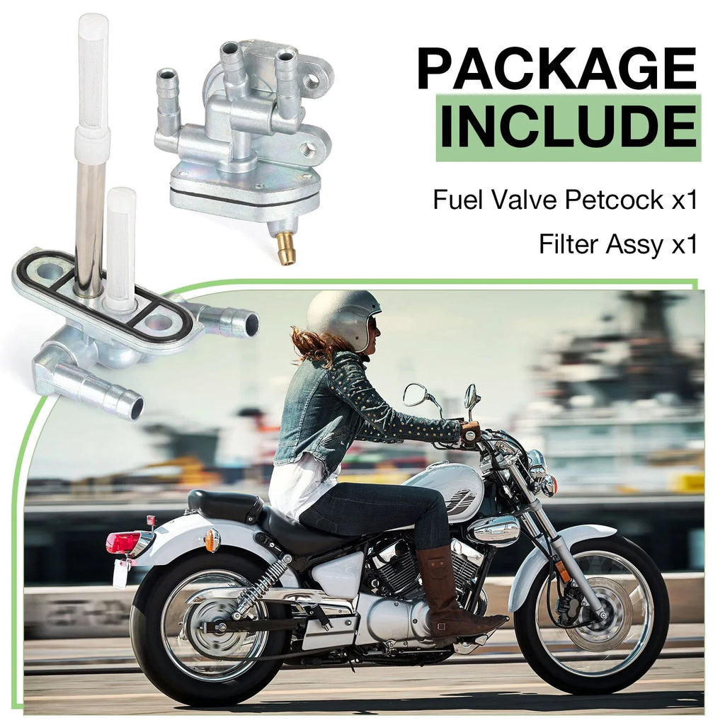 Fuel Valve Petcock & Filter Assembly for Yamaha Virago 250 XV250 (1995-2007)