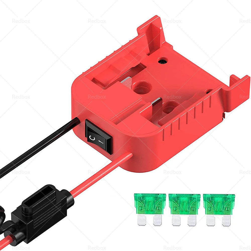 Battery Adapter with Fuse Switch for Milwaukee 18V (Compatible)
