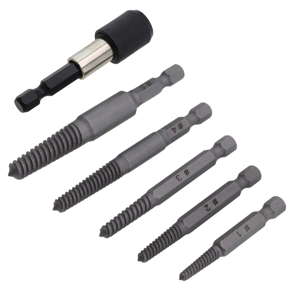 6Pcs Stud Screw Extractor Remover Set for Broken Damaged Pipes & Bolts