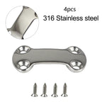 Set of 4 Tie Down Plate Cam Buckles for Marine Deck Hardware (316 Stainless Steel)