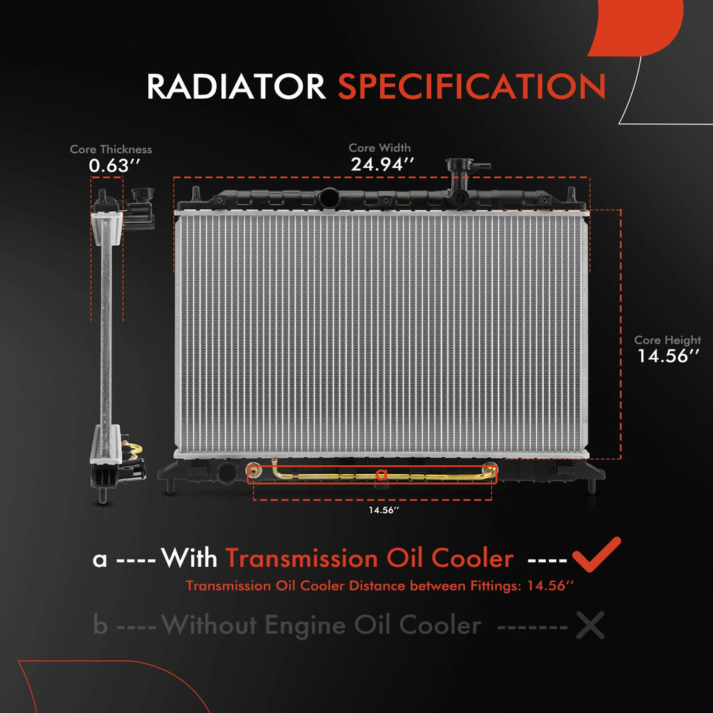 Radiator with Trans Oil Cooler for Kia Rio Rio5 (2006–2011)