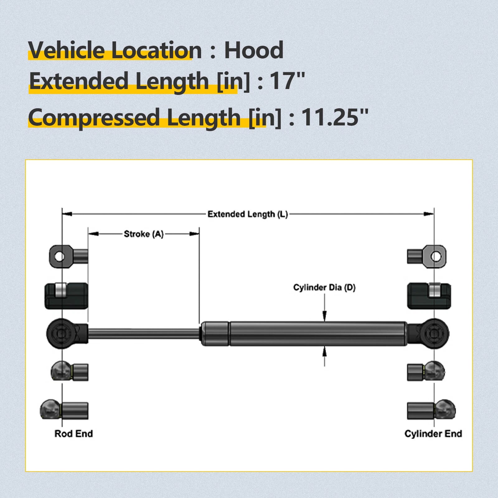 2Pcs Front Hood Lift Supports for Toyota FJ Cruiser (2007–2010)