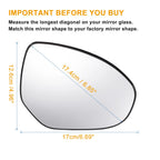 Right Side Mirror Glass w/ Backing Plate for Mazda 2 3 (2010–2014)